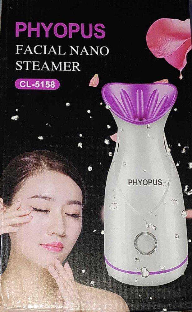 PHYOPUS Electric Nano Portable Ionic face Nose steam Breathing Inhaler  facial Water Steamer Parlour Machine for cough & cold relief Home Office  Room Air Purifier Humidifier & towel warmer heater Vaporizer (Pink