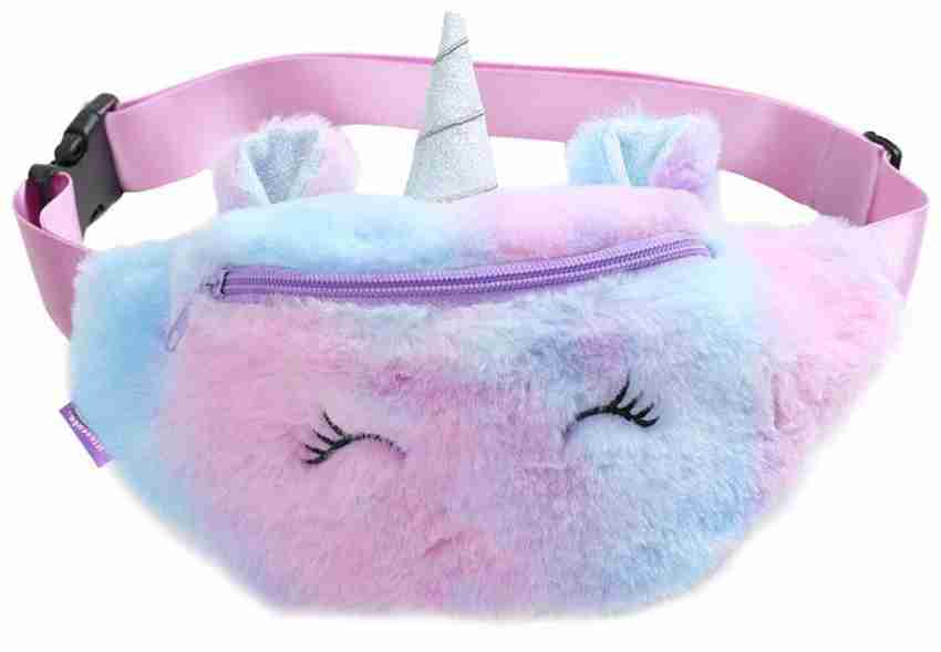 okji enterprises Unicorn Fur Plush Fuzzy waist bag Fanny Pack