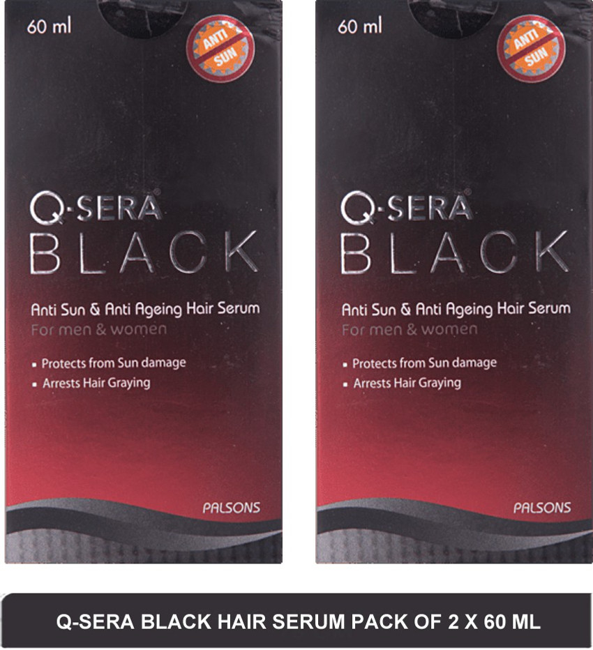 Q SERA Black Hair Serum hair protection serum best hair serum for damaged hair pack of 2 60ml Price in India Buy Q SERA Black Hair Serum hair protection serum best