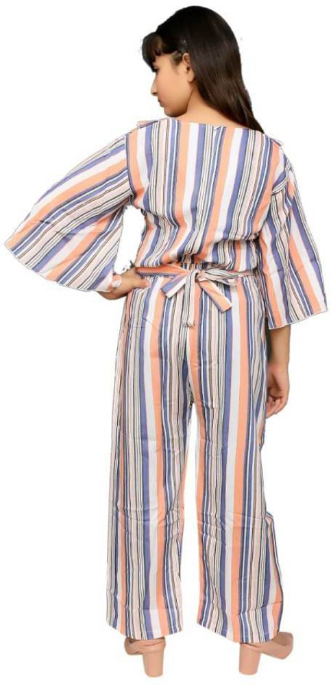 Orange and white striped jumpsuit new arrivals