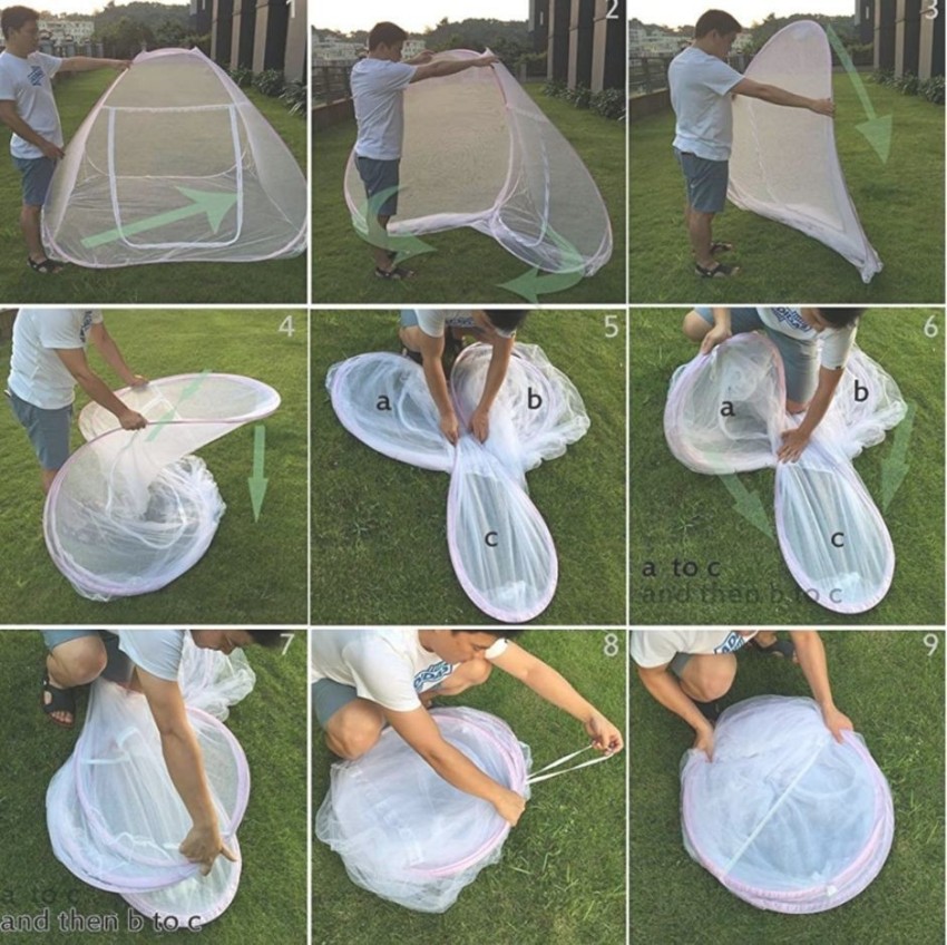 SIFRA Polyester Adults Washable Mosquito Net with Heavy Bag For