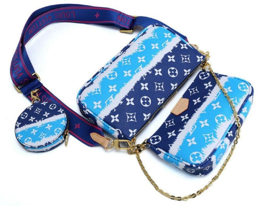 LV Blue Sling Bag MULTI POCHETE Blue Price in India Flipkart