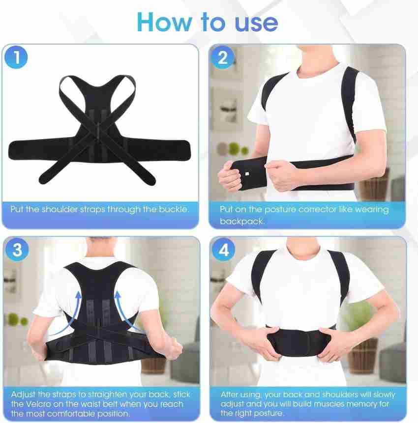 FAZTER Premium Back Brace With Magnetic Therapy at Back | Posture Corrector  Back Straight Belt/ Therapy Shoulder Belt for Lower and Upper Back Pain