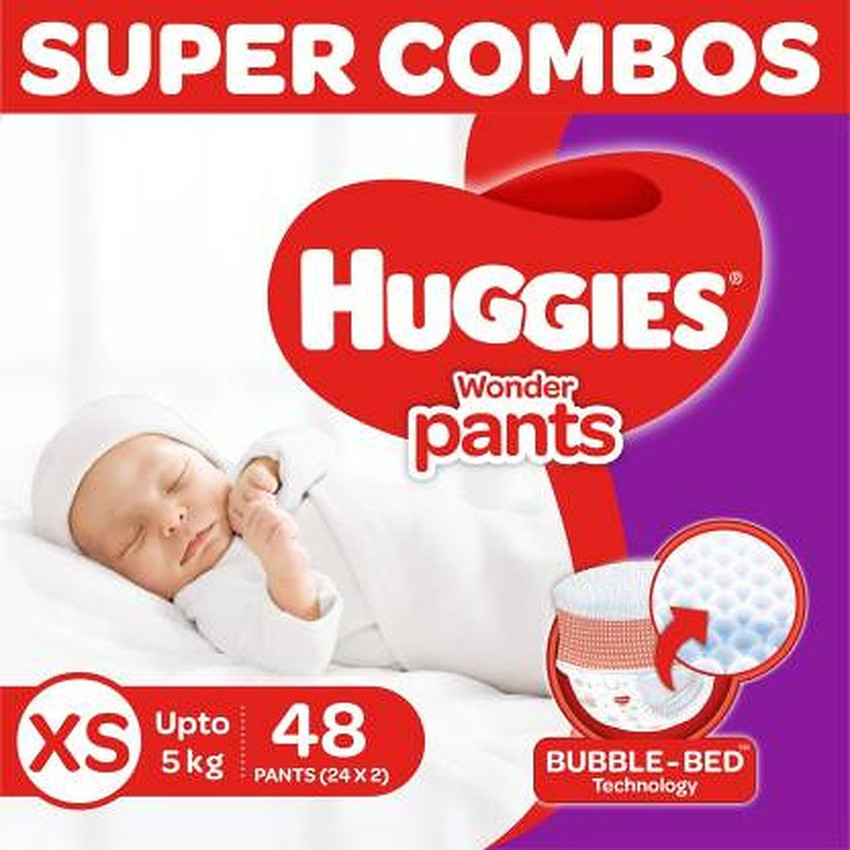 Huggies Wonder Pants Diaper Size New Born/ Extra Small - XS 10 Pieces(Pack  of 4)