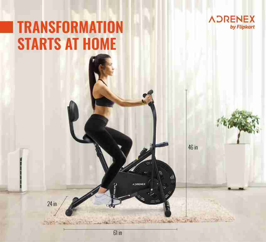 Adrenex by Flipkart AIRBIKE90BS Bicycle with Fixed Handles and Back Support Upright Stationary Exercise Bike
