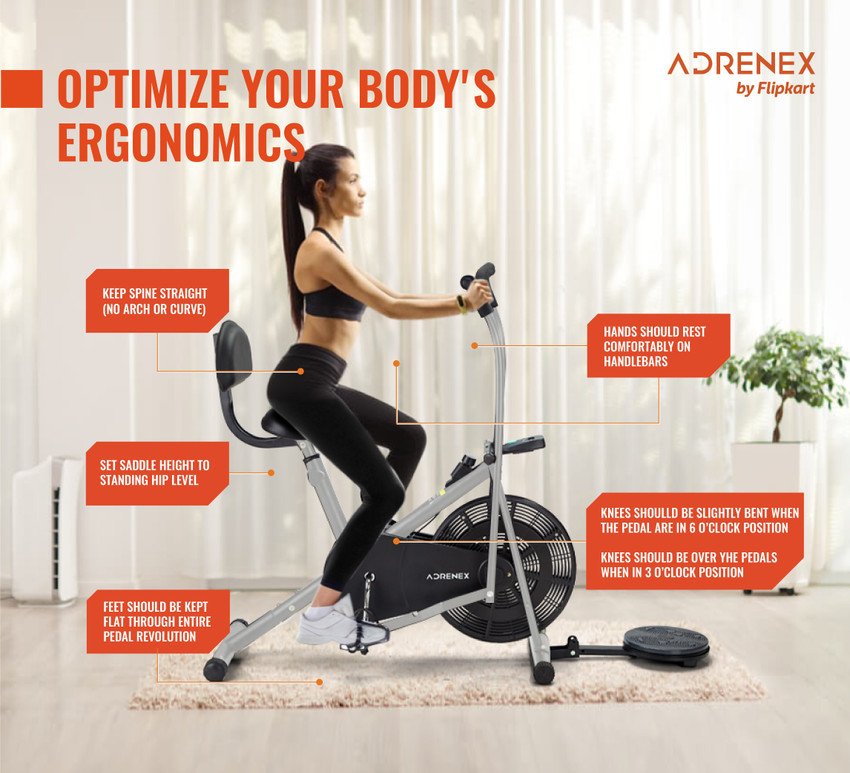 Adrenex by Flipkart AIRBIKE100BST Exercise Bicycle with Moving Handles Back Support and Twister Dual Action Stationary Exercise Bike Buy Adrenex by Flipkart AIRBIKE100BST Exercise Bicycle with Moving ...