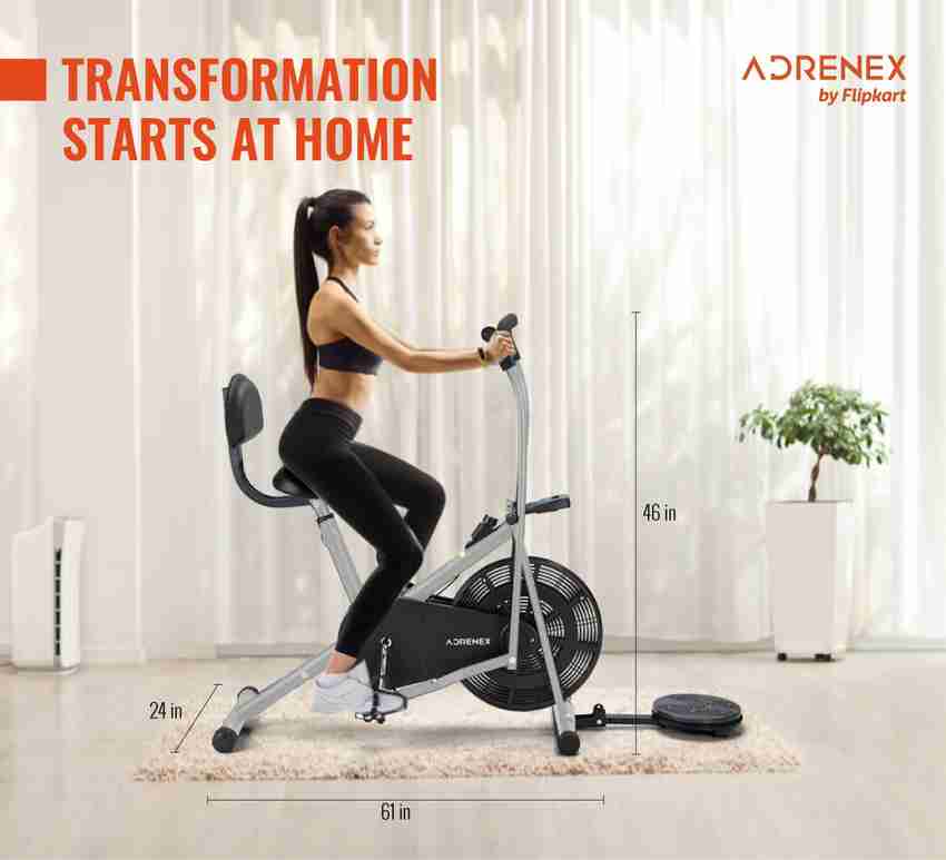 Adrenex by Flipkart AIRBIKE100BST Exercise Bicycle with Moving Handles Back Support and Twister Dual Action Stationary Exercise Bike Buy Adrenex by Flipkart AIRBIKE100BST Exercise Bicycle with Moving ...