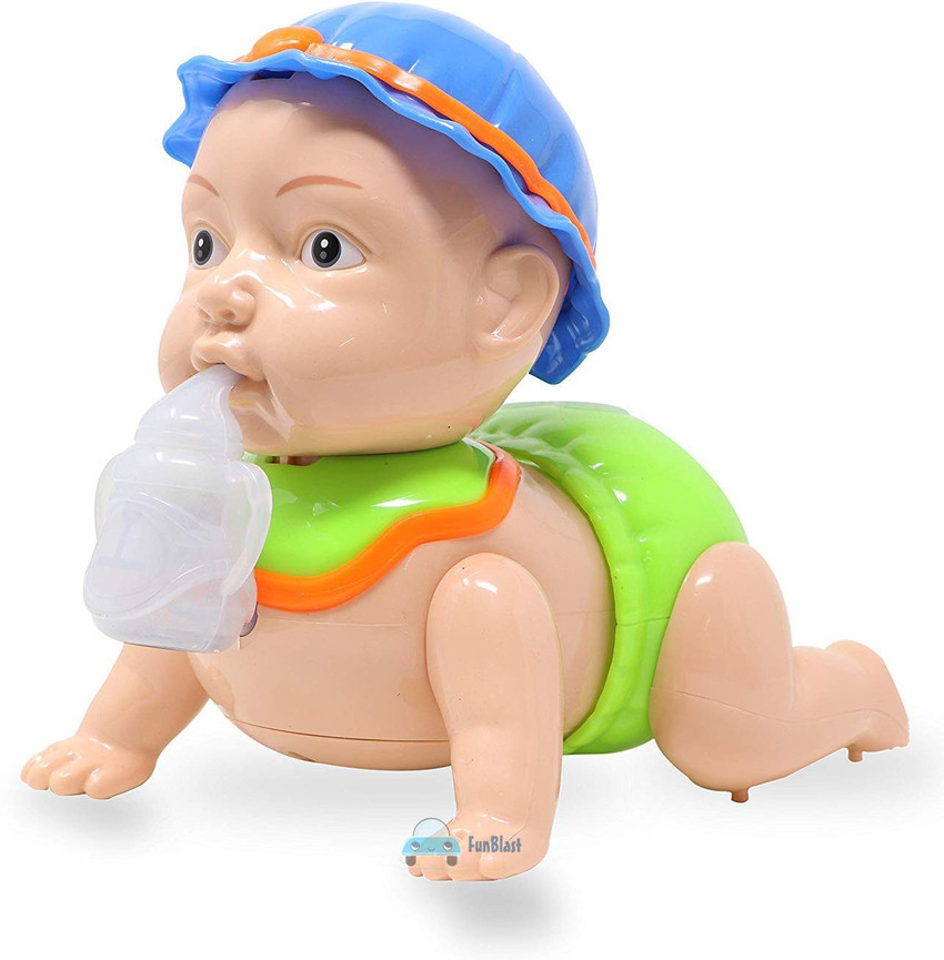 FunBlast Cute Baby Crawling Toy for Kids Running Baby Toy with Lights and Sounds Toy for Babies Toddlers Multicolor Cute Baby Crawling Toy for Kids Running Baby Toy with Lights and Sounds