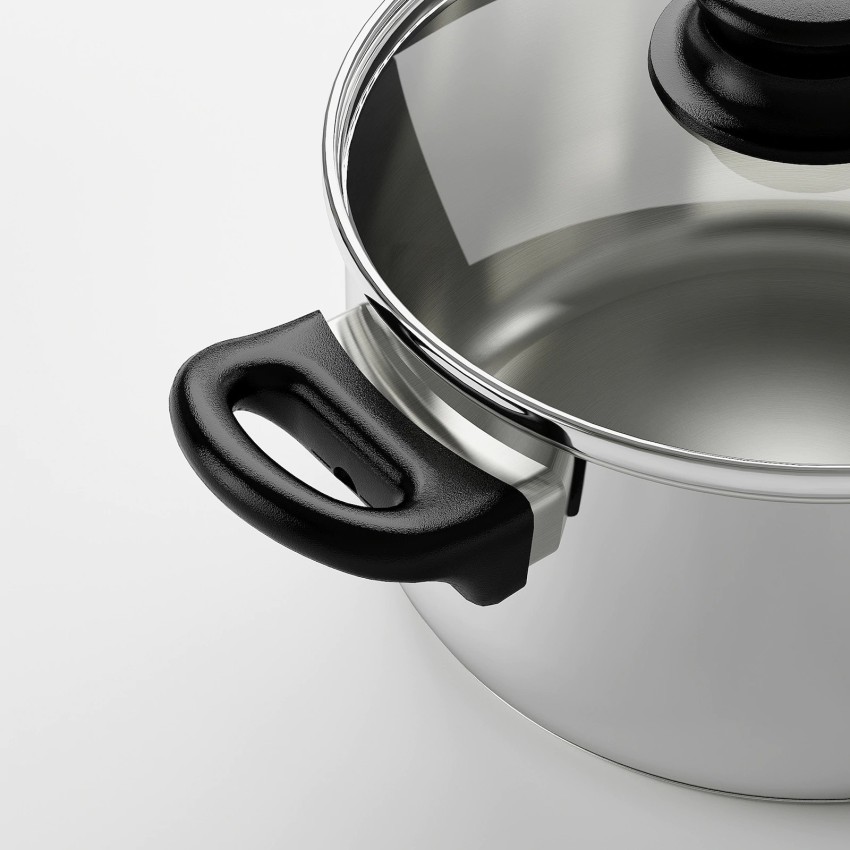 HEMLAGAD Saucepan with lid, black - IKEA