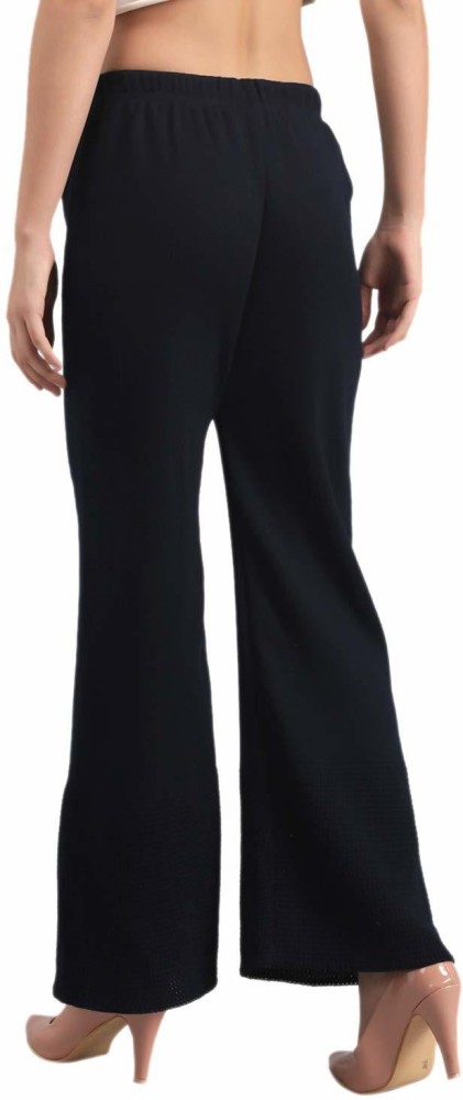 Tanming Womens Casual High Waist Trousers Wool Blend Cropped Wide Leg Pants  XSmall Black at Amazon Womens Clothing store