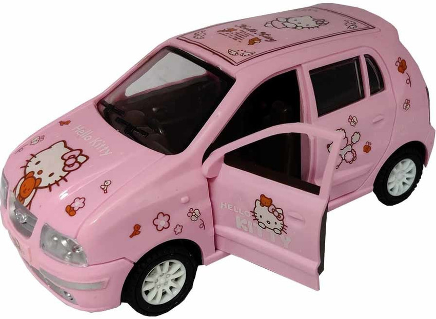 Shoppernation Cute Pink Color Hello Kitty Design Push Back Car