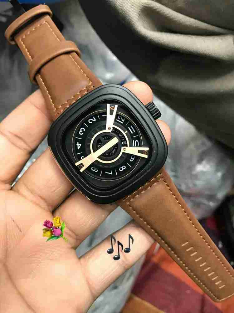Missfox Luxurious Gent Sports Watches for Men Stylish Brown Leather Strap Boys Watch New Analog Watch For Men Buy Missfox Luxurious Gent Sports Watches for Men Stylish Brown Leather Strap