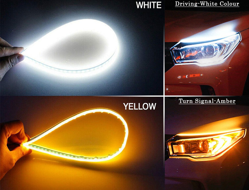 Selifaur 2 Pcs 24 Inch Ultrafine Waterproof Car DRL LED Daytime