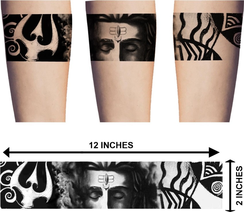 Ordershock Lord Shiva with Trishul Tribal Hand Band Temporary Body Tattoo   Price in India Buy Ordershock Lord Shiva with Trishul Tribal Hand Band  Temporary Body Tattoo Online In India Reviews Ratings