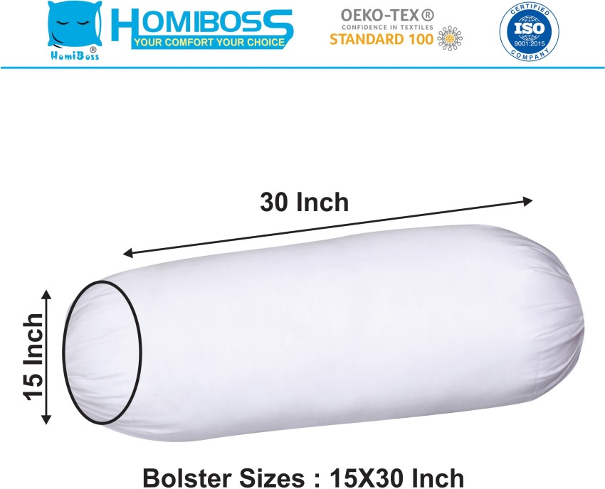 HOMIBOSS bolster round pillows for sleeping bed and sofa size 15 x 30 inches set of 2 pcs Polyester Fibre Solid Bolster Pack of 2 Buy HOMIBOSS bolster round pillows for