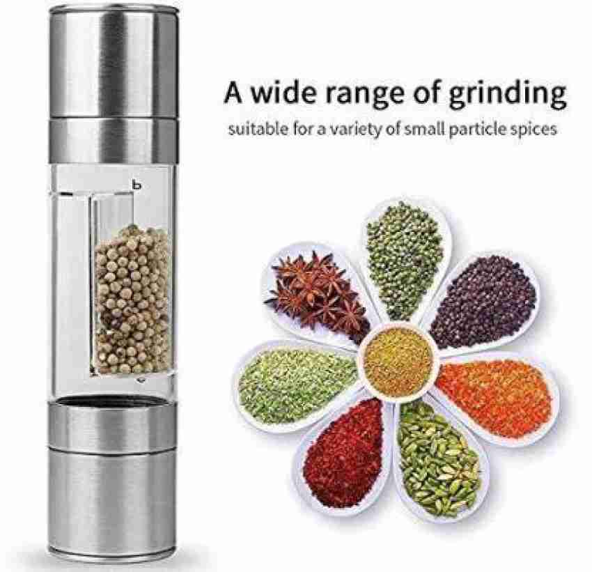 Crystalia Black Pepper and Spice Grinder, Manual Pepper Mill with Handle