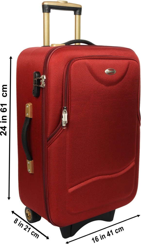 STUNNERZ Medium Check in luggage Trolley bags Travel Bags Suitcase Maroon Cabin Check in Set 2 Wheels 24 inch maroon Price in India Flipkart