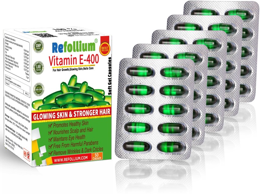 Vitamin E Natural Oil Capsule for Skin and Hair Growth 10 Capsules