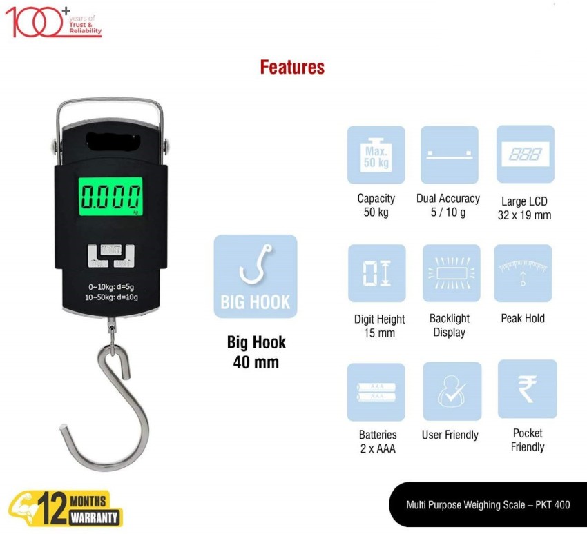 CASON 10g/50 Kg Luggage Scale Digital Portable Electronic Travel Bag Weight  Checker with Temp Hanging Weight Scale with Belt Weighing Scale Price in  India - Buy CASON 10g/50 Kg Luggage Scale Digital