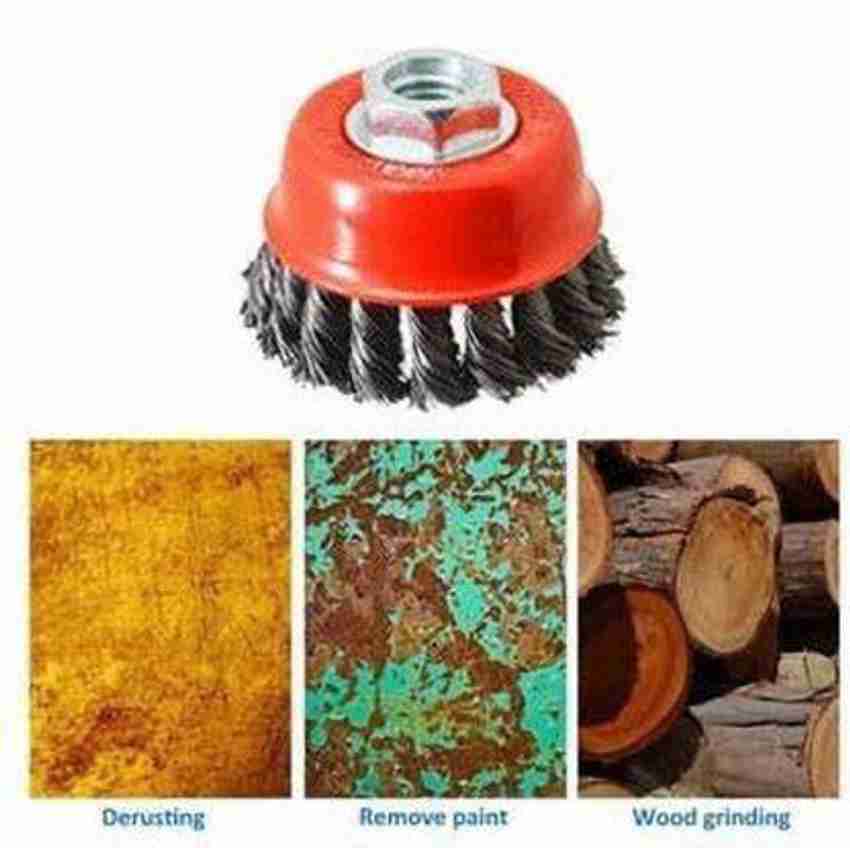 Wire brush outlet for scraping paint