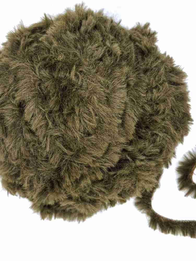 Needle Crafters Faux Fur yarn, Charcoal Blend, lot of 2 (25 yds ea