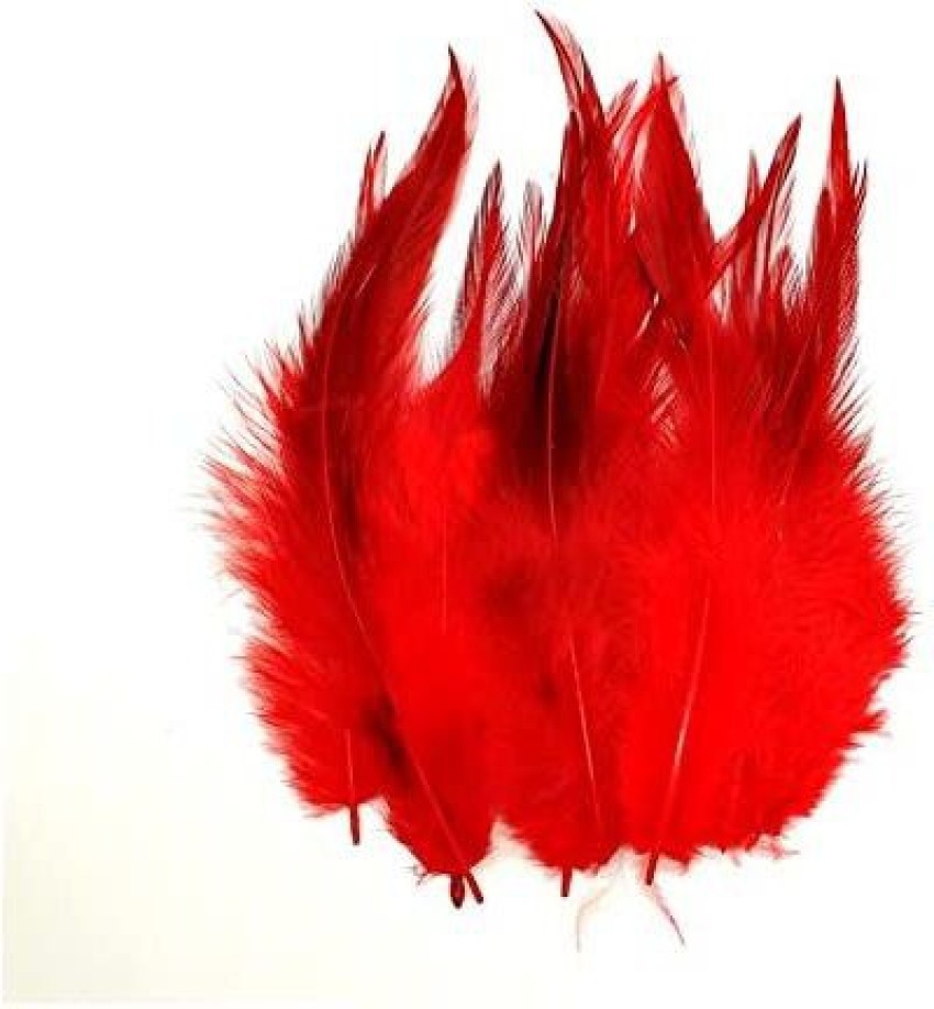 Lwingflyer 100Pcs Saddle Feathers Hackle Rooster Feathers Dyed