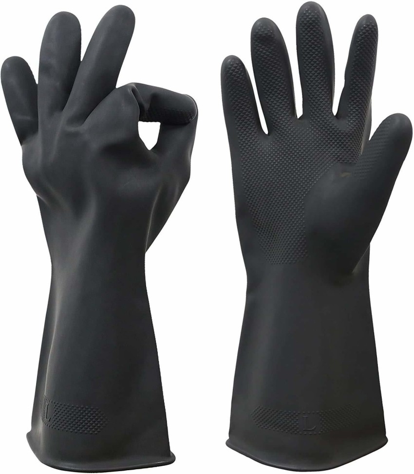 PUHBRHY Chemical Resistant Gloves Protective Work Heavy Duty Industrial Rubber Gloves Rubber Safety Gloves Price in India Buy PUHBRHY Chemical Resistant Gloves Protective Work Heavy Duty Industrial Ru...