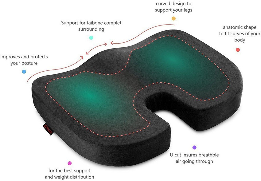 Royalkart Coccyx Cushion For Tailbone Pain Relief Sciatica Pain Relief Hip Support Pillow Memory Foam Solid Orthopaedic Pillow Pack of 1 Buy Royalkart Coccyx Cushion For Tailbone Pain Relief Sciatica ...