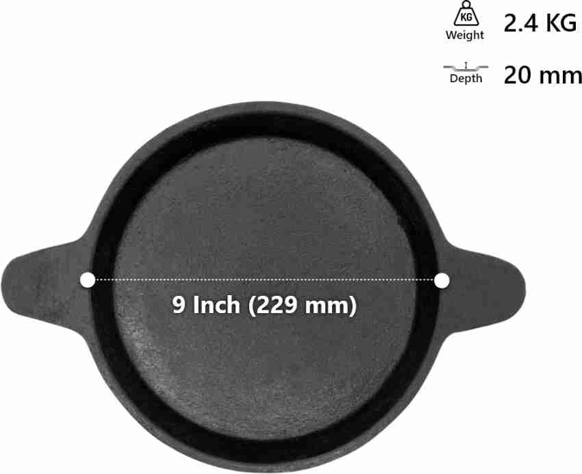 Bhagya Cast Iron Cookware Iron Fish Fry Pan 9 Inches, Black – Bhagya  Cookware