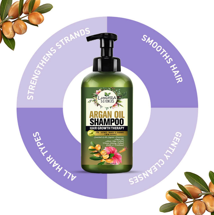 LUXURA SCIENCES Moroccan Argan Oil Shampoo 300 ML SLS Sulfate