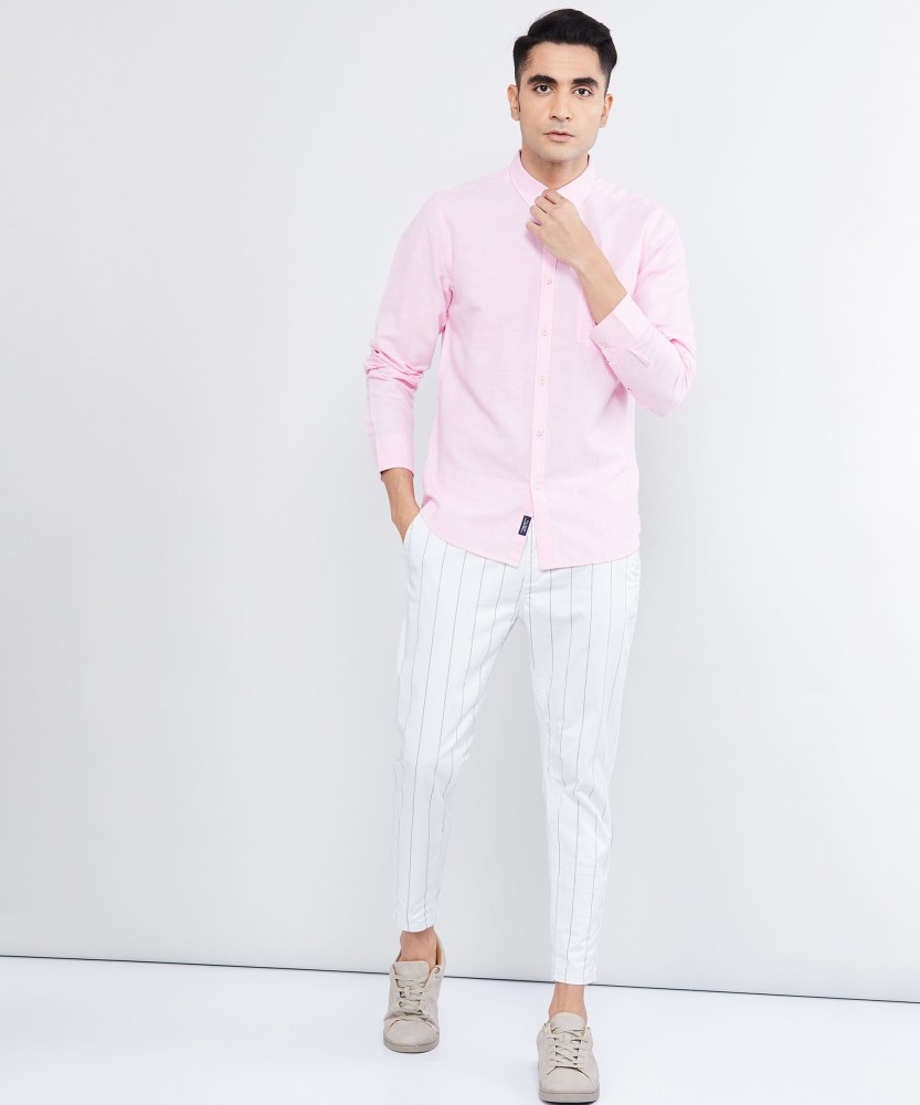 Buy Plus91 Men Solid Casual Pink Shirt Online at Best Prices in