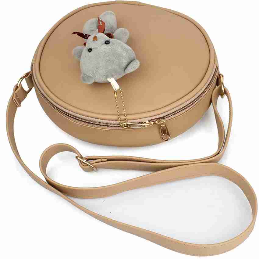 mammon Brown Sling Bag sling bags for women and girls slg rwnd cream Light Brown Price in India Flipkart