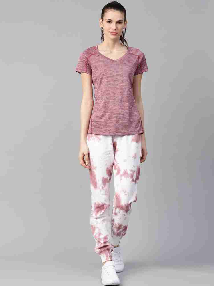 Buy PlusS Women White & Pink Dyed Joggers - Track Pants for Women 12831974