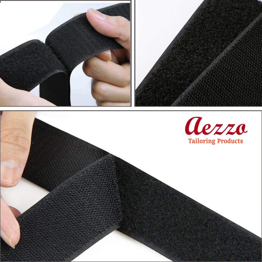 Aezzo 10 Meter Black Velcro 1Inch (25mm) Width Hook + Loop Sew-on