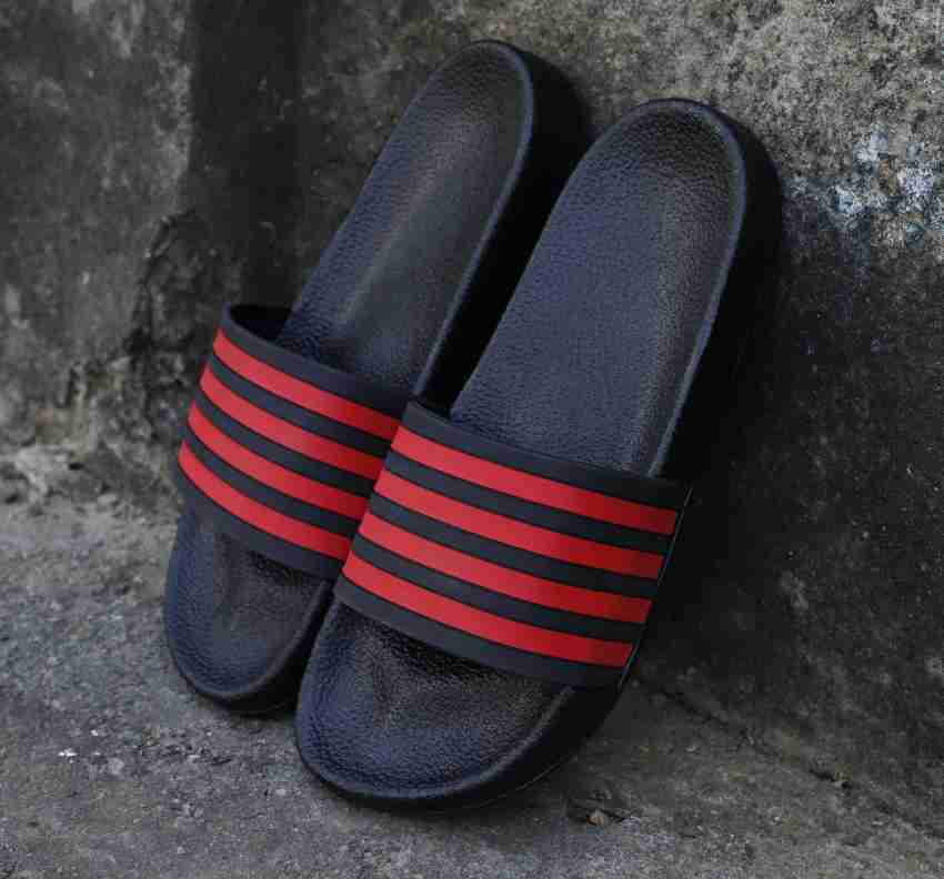 ShoeAdda Men Men Black And Red Zebra Style Slides Boys Casual