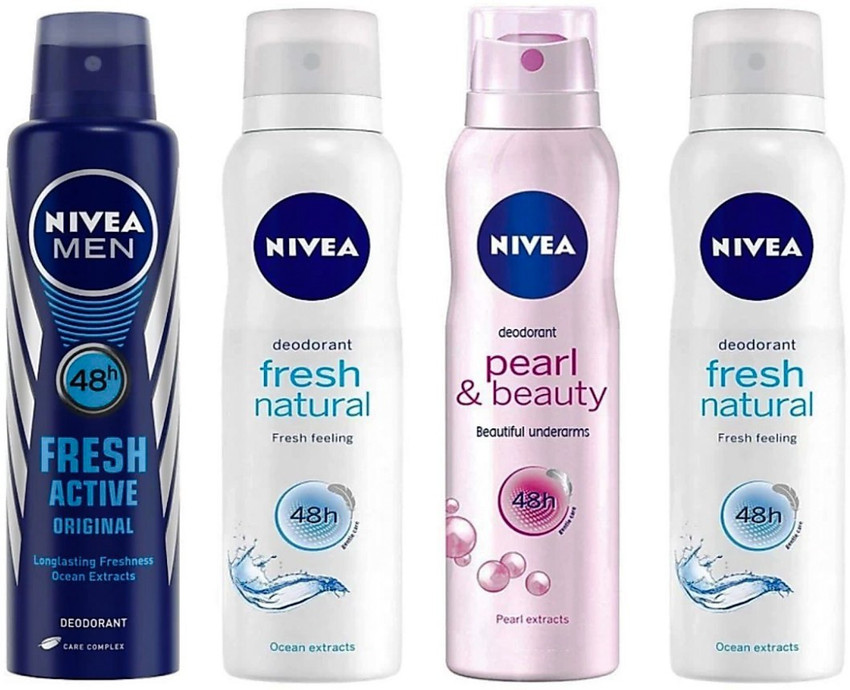 NIVEA FRESH NATURAL DEO FRESH NATURAL DEO PEARL AND BEAUTY DEO FRESH ACTIVE DEO Perfume Body Spray For Men Women