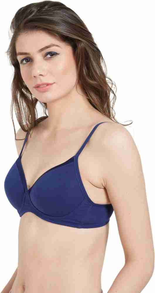 SOIE Woman's Semi/Medium Coverage Padded Non-Wired Satin Panelled