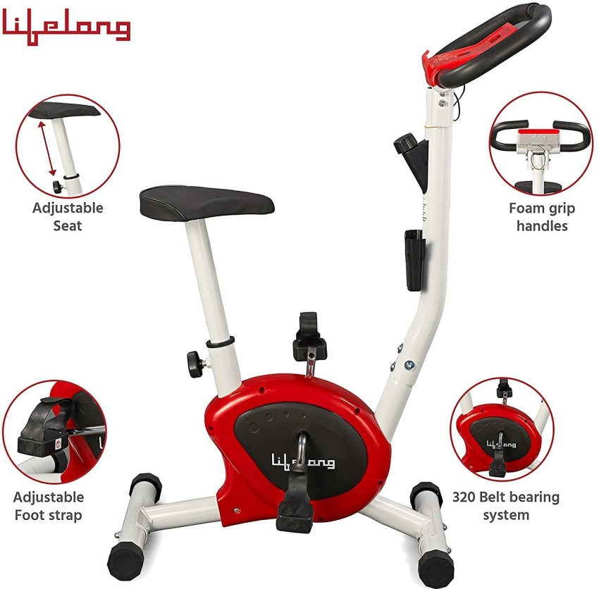 Lifelong llf54 fit pro stationary exercise belt bike for weight loss at home with display and resistance control hot sale