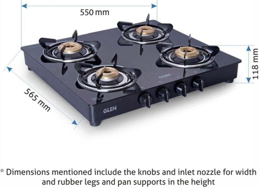 Standard 4 burner stove outlet size