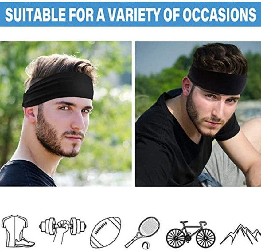 PAROPKAR Mens Headband, Headbands for Women and Men Sweat Band Sports  Headband. for All Training,Yoga