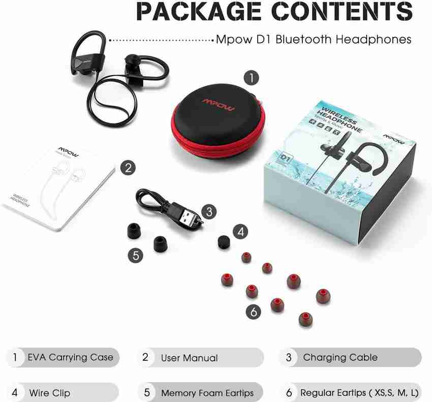 Mpow D8 Bluetooth Headsets for Running Exercising Workout