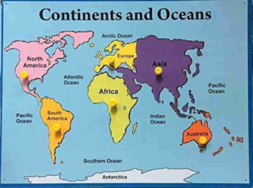political world map continents and oceans