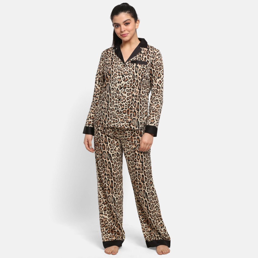 Ladies leopard best sale print pyjamas