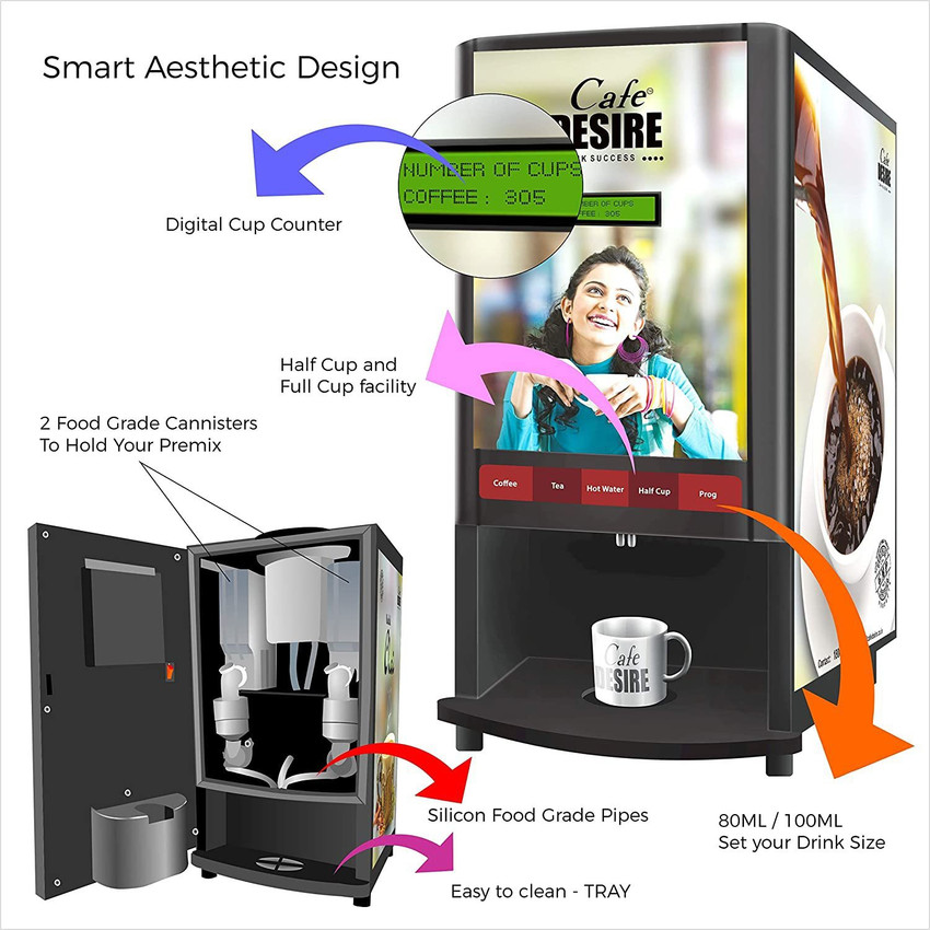 Cafe desire coffee and tea vending machine 2025