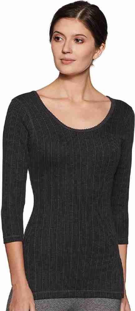 DIXCY SCOTT UNO Uno Thermal Wear T802 Premium Women s 3 4 Sleeve Top Charcoal Melange XL Women Top Thermal Buy DIXCY SCOTT UNO Uno Thermal Wear T802 Premium Women s 3 4 Sleeve Top