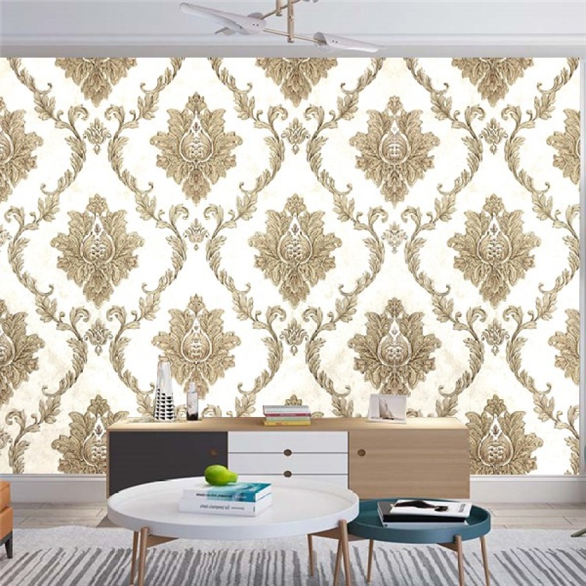 SV COLLECTIONS BLACK GOLD DAMASK WALLPAPER