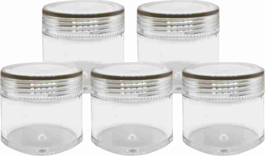 10oz/ 300ml Round Plastic Jars with Black Screw Top Lid for Storage 2Pcs