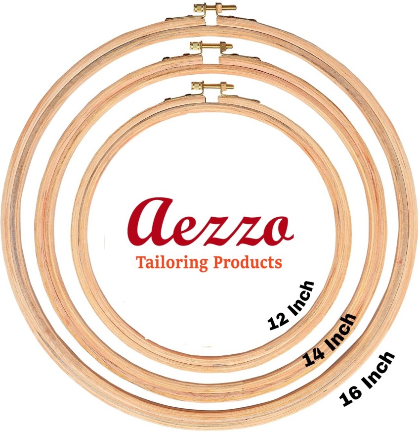 Aezzo 16,14,12 Inch Wooden Embroidery Hoop Ring Frame Fabric ring
