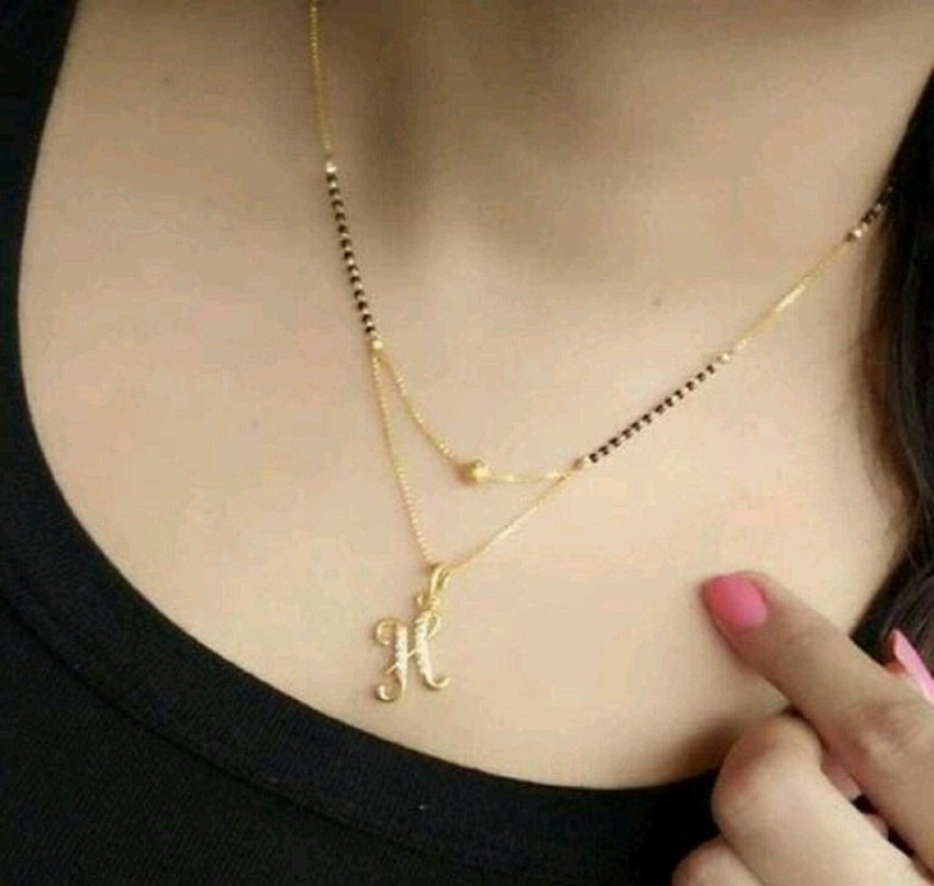 Jewel WORLD H Letter Alphabet Name Gold Plated Pendant Locket For Girls Women Gold plated Alloy Design New Model Mangalsutras Alloy Mangalsutra Price in India Buy Jewel WORLD H Letter Alphabet Name Go...