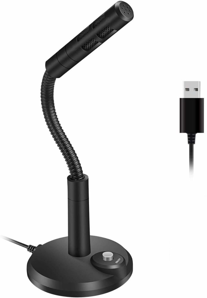 USB Computer Microphone with Mute Button, Plug&Play Condenser